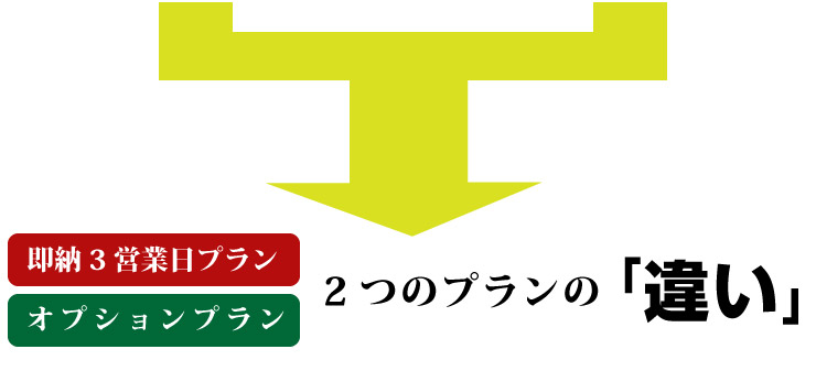 即納３営業日商品とこだわり商品の違いとは？